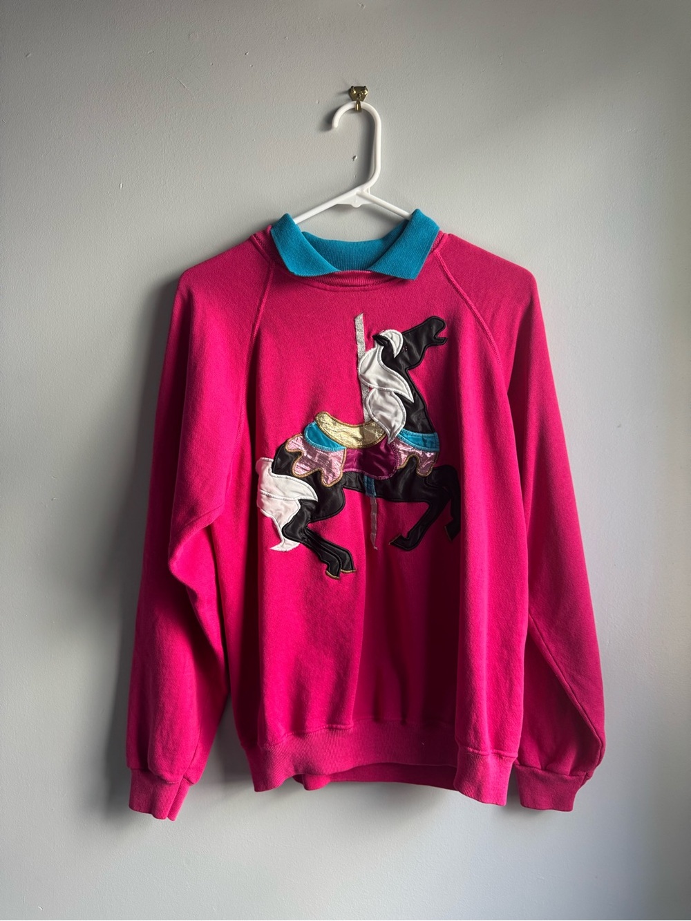 Vintage Pink Pony Club Crewneck Sweatshirt | Carousel Horse